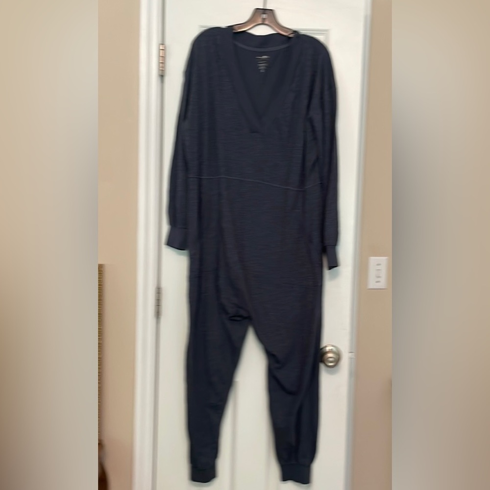 NATURAL LIFE Slate Blue V-Neck Jumpsuit - Picture 6 of 8